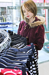 Image showing Teenage girl shopping