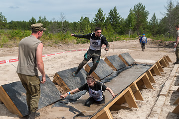 Image showing Participants carry out anti-gravitation exercise