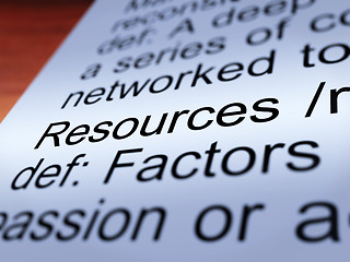 Image showing Resources Definition Closeup Showing Materials And Assets