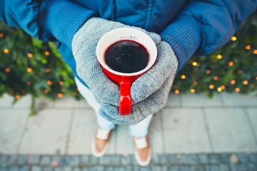 Image showing Hot wine at the Christmas market