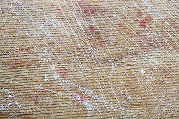 Image showing Scratched wood with blood stains