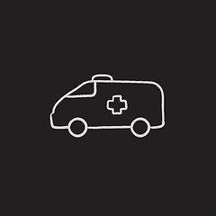 Image showing Ambulance car sketch icon.