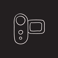 Image showing Digital video camera sketch icon.