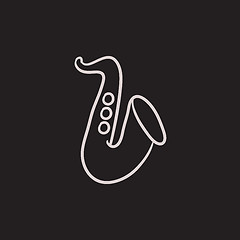 Image showing Saxophone sketch icon.