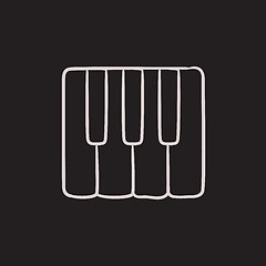 Image showing Piano keys sketch icon.