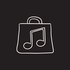 Image showing Bag with music note sketch icon.