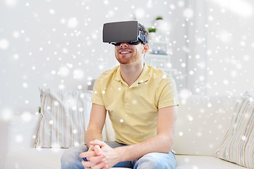 Image showing young man in virtual reality headset or 3d glasses