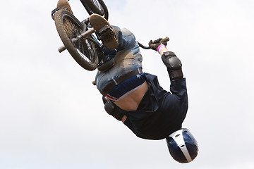 Image showing BMX biker Airborne