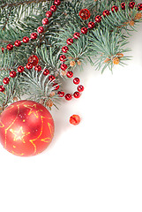 Image showing Christmas decorations with branch of tree