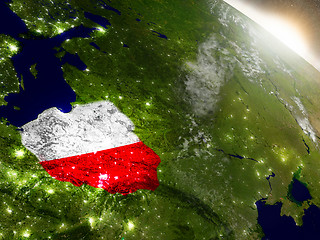 Image showing Poland with flag in rising sun