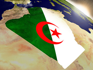 Image showing Algeria with flag in rising sun