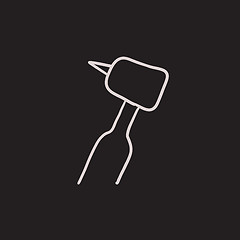 Image showing Dental drill sketch icon.