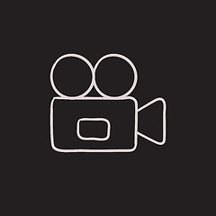 Image showing Video camera sketch icon.