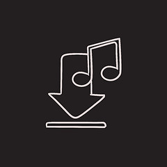 Image showing Download music sketch icon.