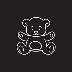 Image showing Teddy bear sketch icon.