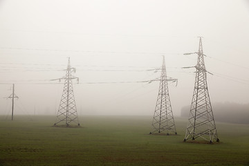 Image showing High-voltage power poles