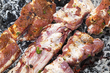 Image showing skewers of pork