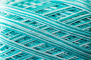 Image showing close up of turquoise knitting yarn ball