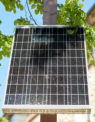 Image showing close up of solar battery or cell outdoors