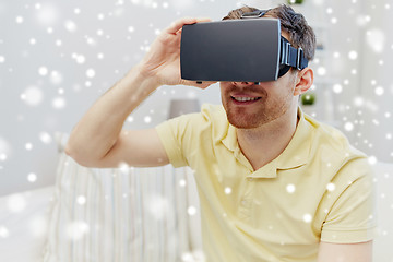 Image showing young man in virtual reality headset or 3d glasses