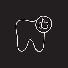 Image showing Healthy tooth sketch icon.