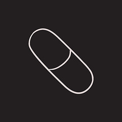 Image showing Capsule pill sketch icon.