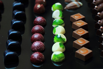 Image showing chocolate bonbons background