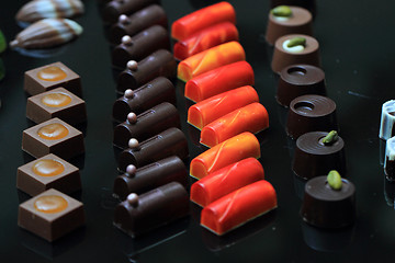 Image showing chocolate bonbons background