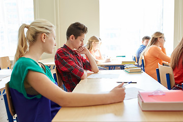 Image showing group of students writing school test