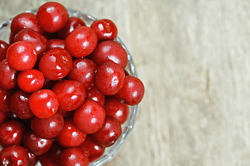 Image showing Cherry in a bowl closeup