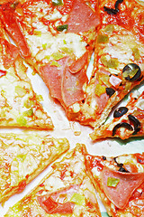 Image showing Sliced pizza on plate