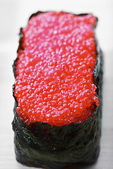 Image showing Pink roe sushi