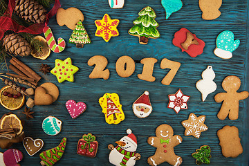 Image showing Gingerbreads for new 2017 years