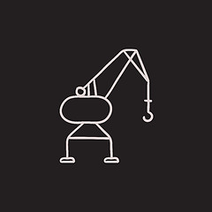 Image showing Harbor crane sketch icon.