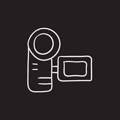 Image showing Digital video camera sketch icon.