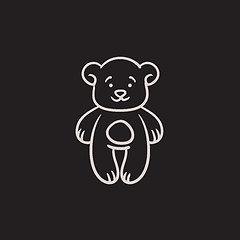 Image showing Teddy bear sketch icon.