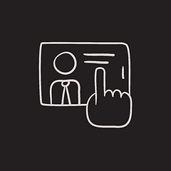 Image showing Hand touching screen sketch icon.