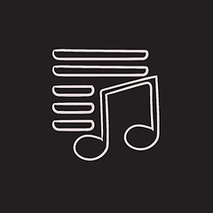 Image showing Musical note sketch icon.