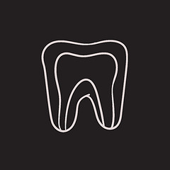 Image showing Molar tooth sketch icon.
