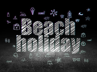 Image showing Tourism concept: Beach Holiday in grunge dark room