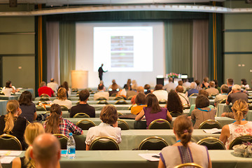 Image showing Audience in lecture hall participating at business conference.