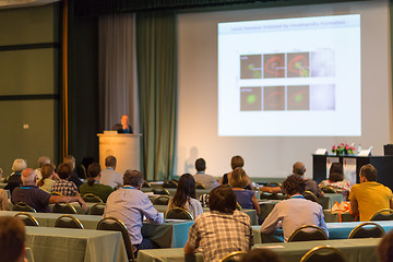 Image showing Audience in lecture hall participating at business conference.