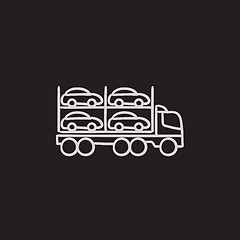 Image showing Car carrier sketch icon.