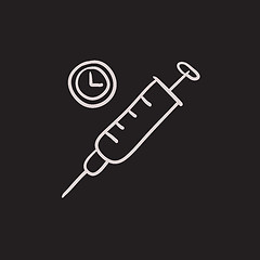 Image showing Syringe sketch icon.