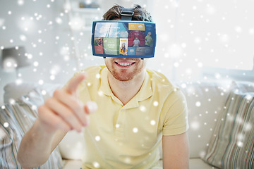 Image showing young man in virtual reality headset or 3d glasses