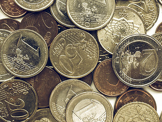 Image showing Vintage Euro coins