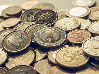 Image showing Vintage Euro coins