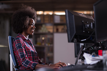 Image showing portrait of a young successful African-American woman in modern 