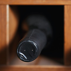 Image showing Black wine bottle