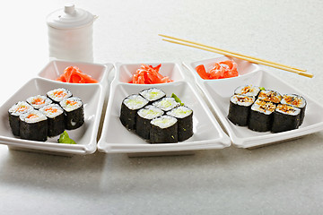 Image showing Maki sushi sets